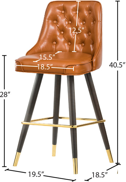 Arch Cognac Faux Leather Counter/Bar Stool C