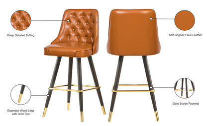 Arch Cognac Faux Leather Counter/Bar Stool C