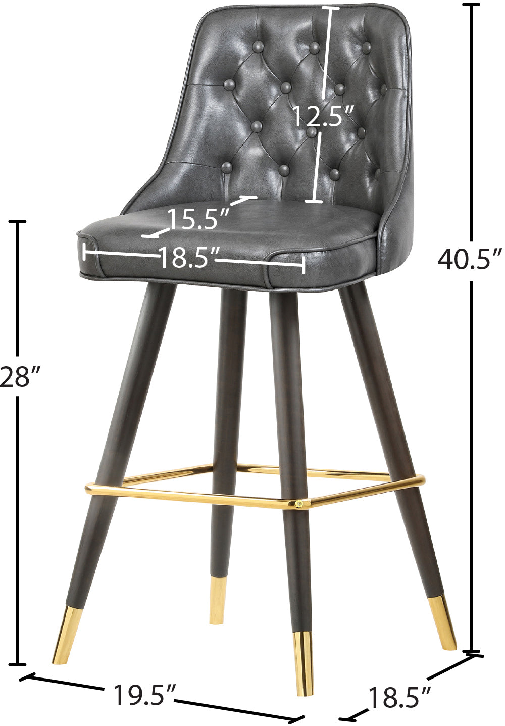 arch grey faux leather counter/bar stool c