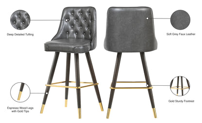 Arch Grey Faux Leather Counter/Bar Stool C