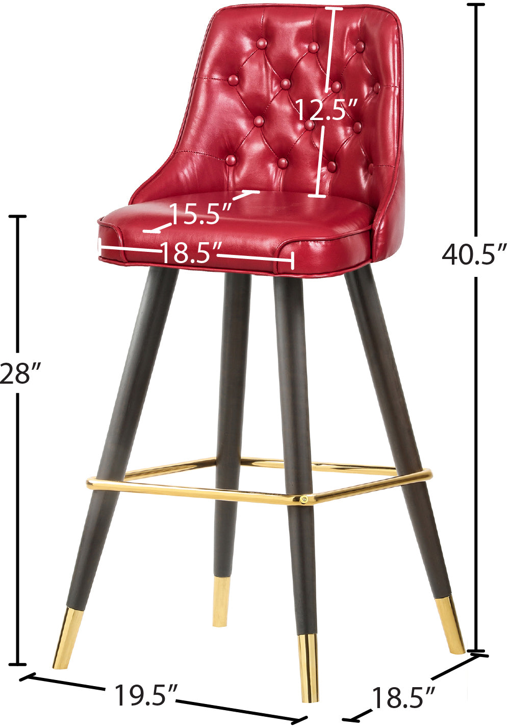 arch red faux leather counter/bar stool c