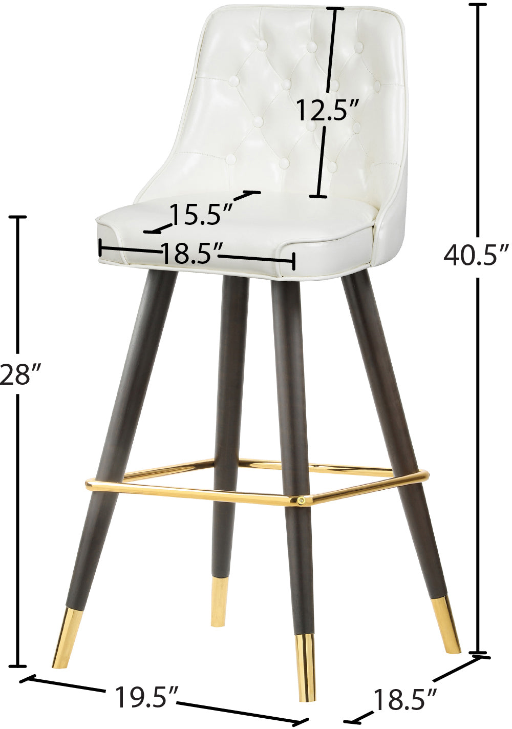 arch white faux leather counter/bar stool c