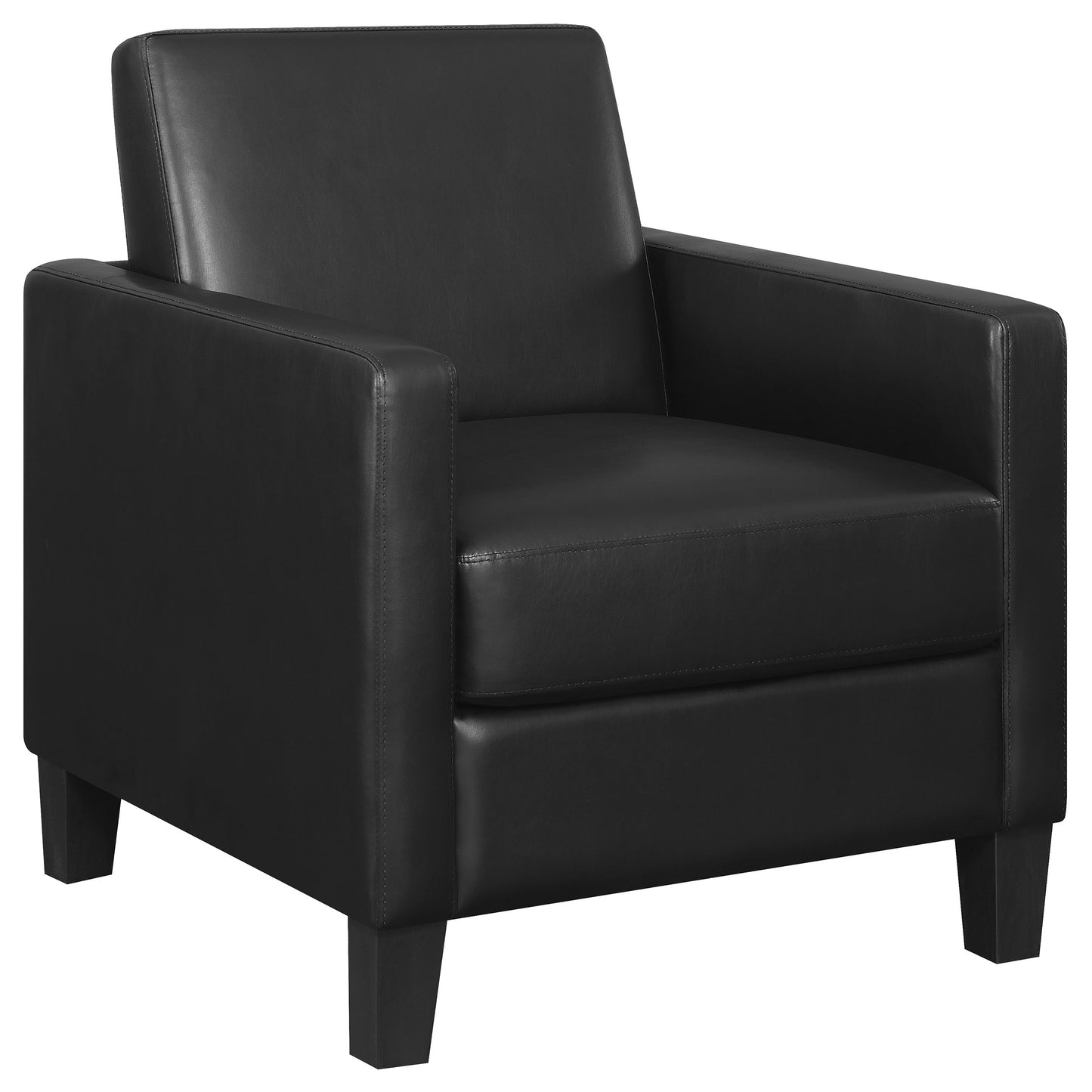 kenyon upholstered track arm accent chair blackblack