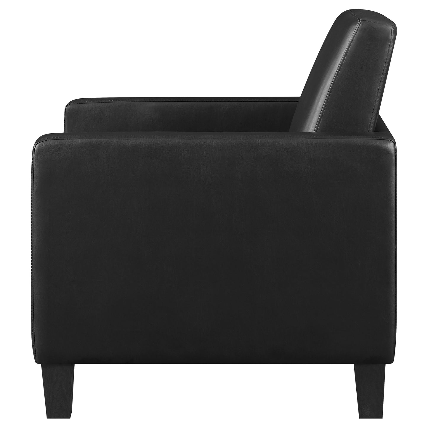 kenyon upholstered track arm accent chair blackblack