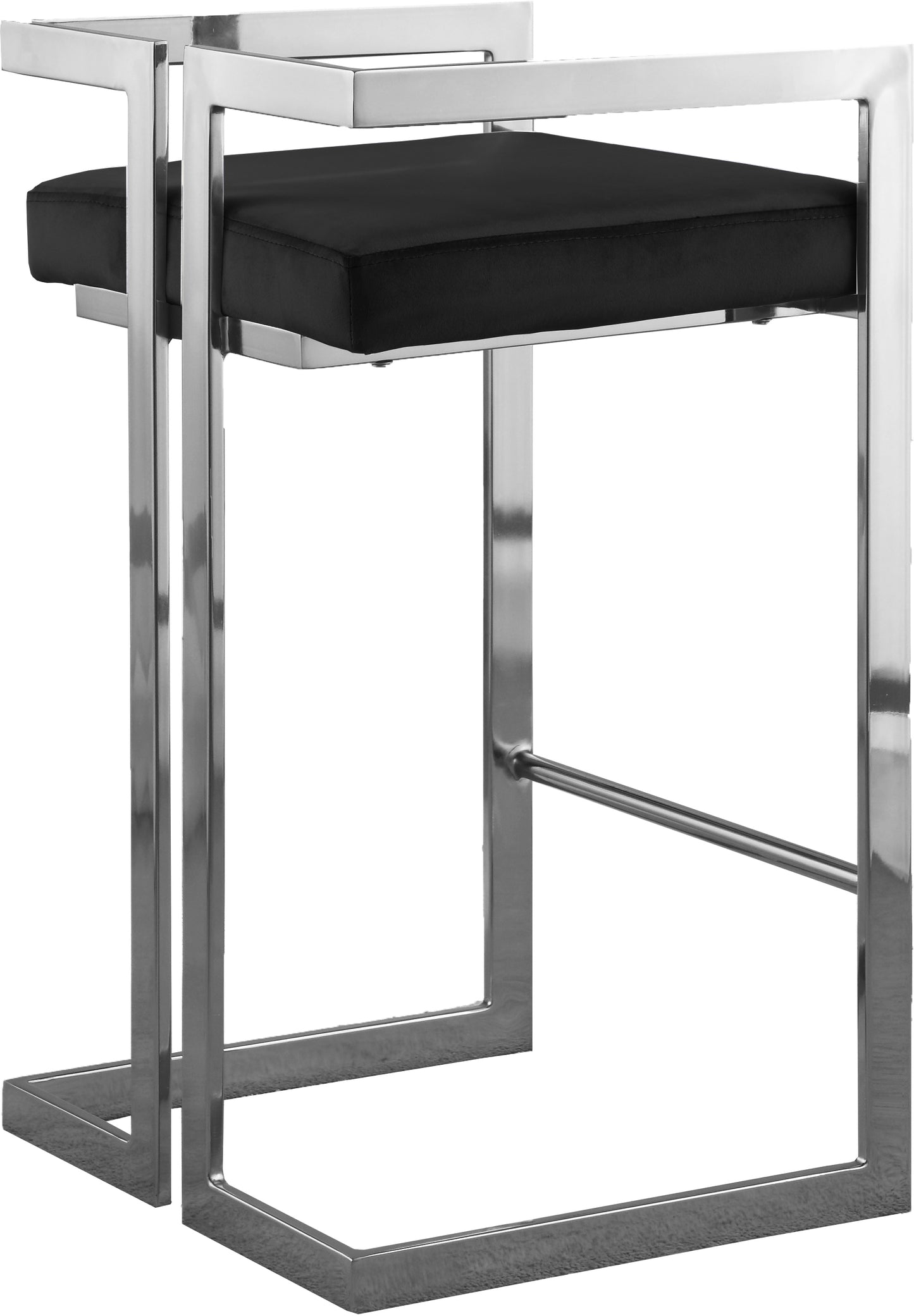 vega black velvet stool