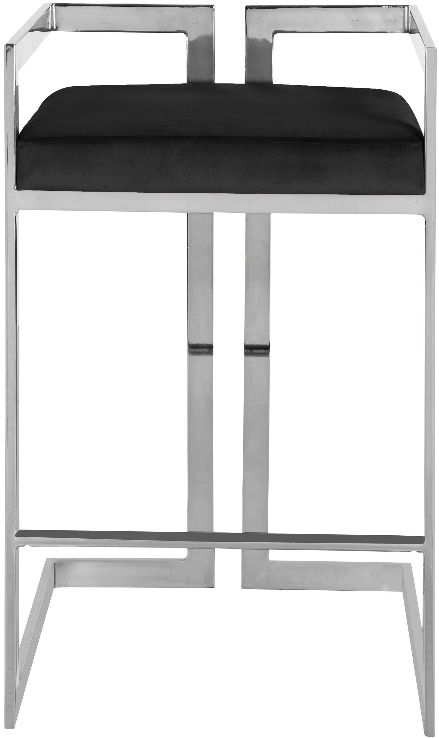 vega black velvet stool