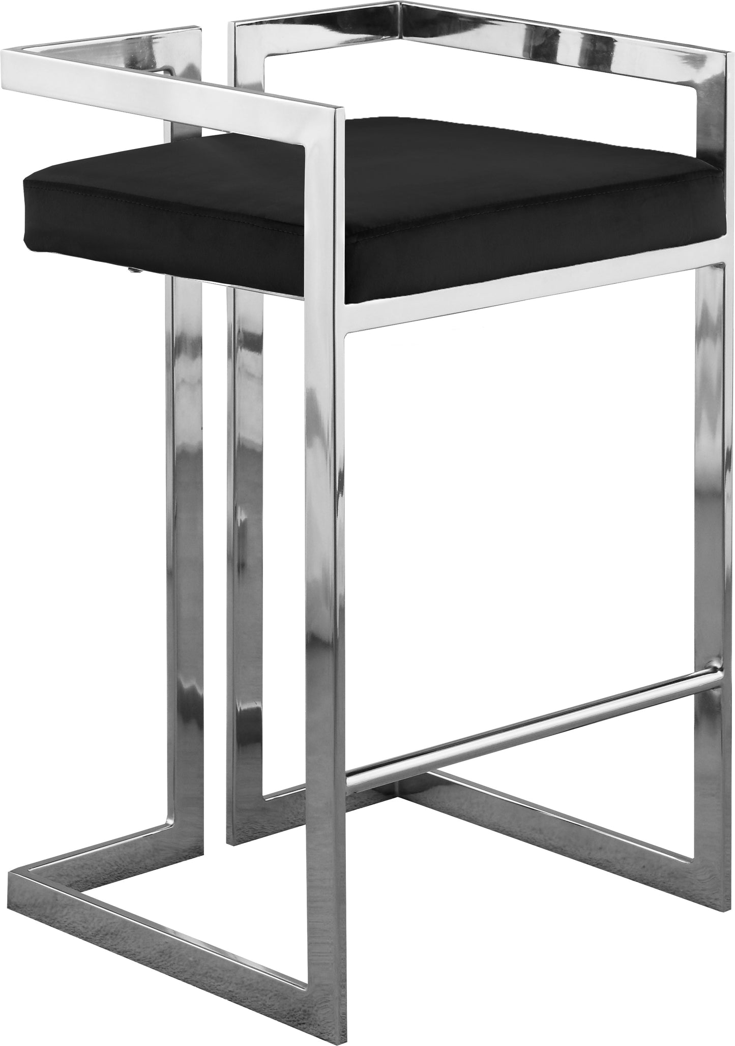 vega black velvet stool