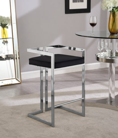 Alma Black Velvet Stool C