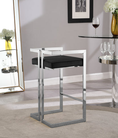 Alma Black Velvet Stool C