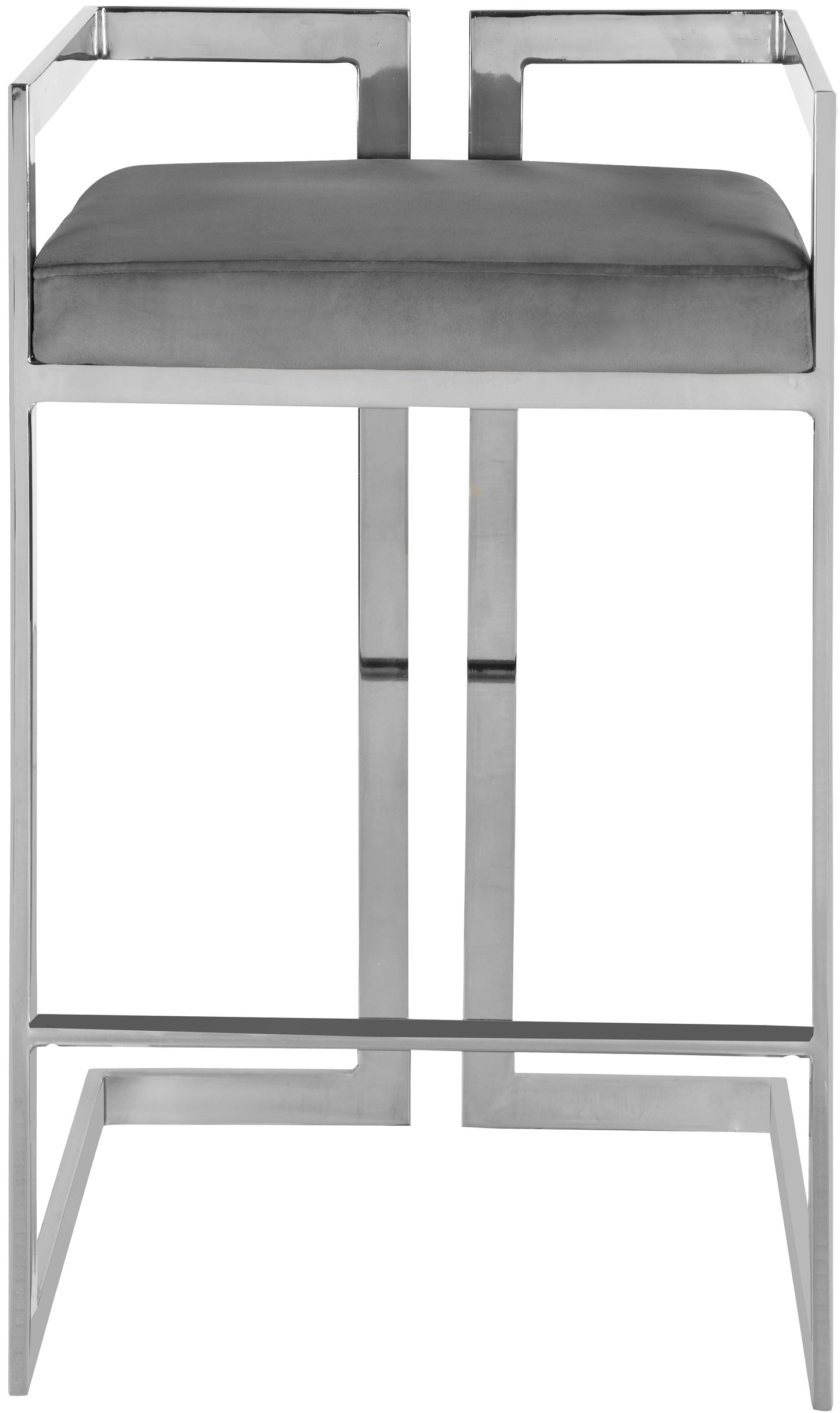 vega grey velvet stool