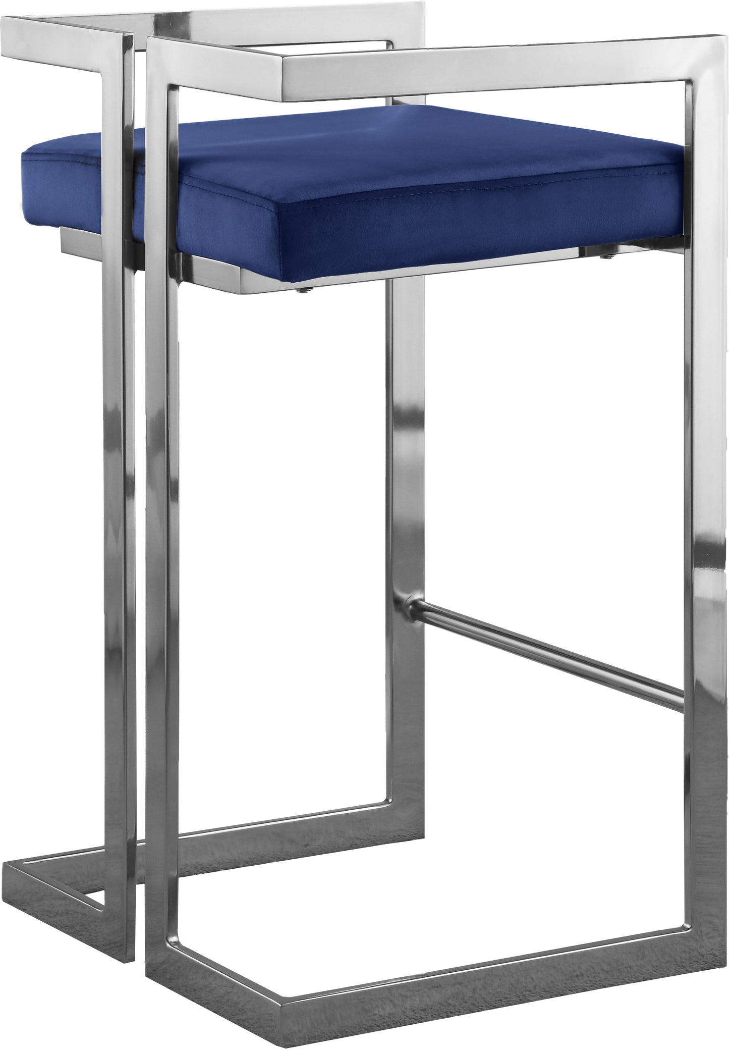 vega navy velvet stool