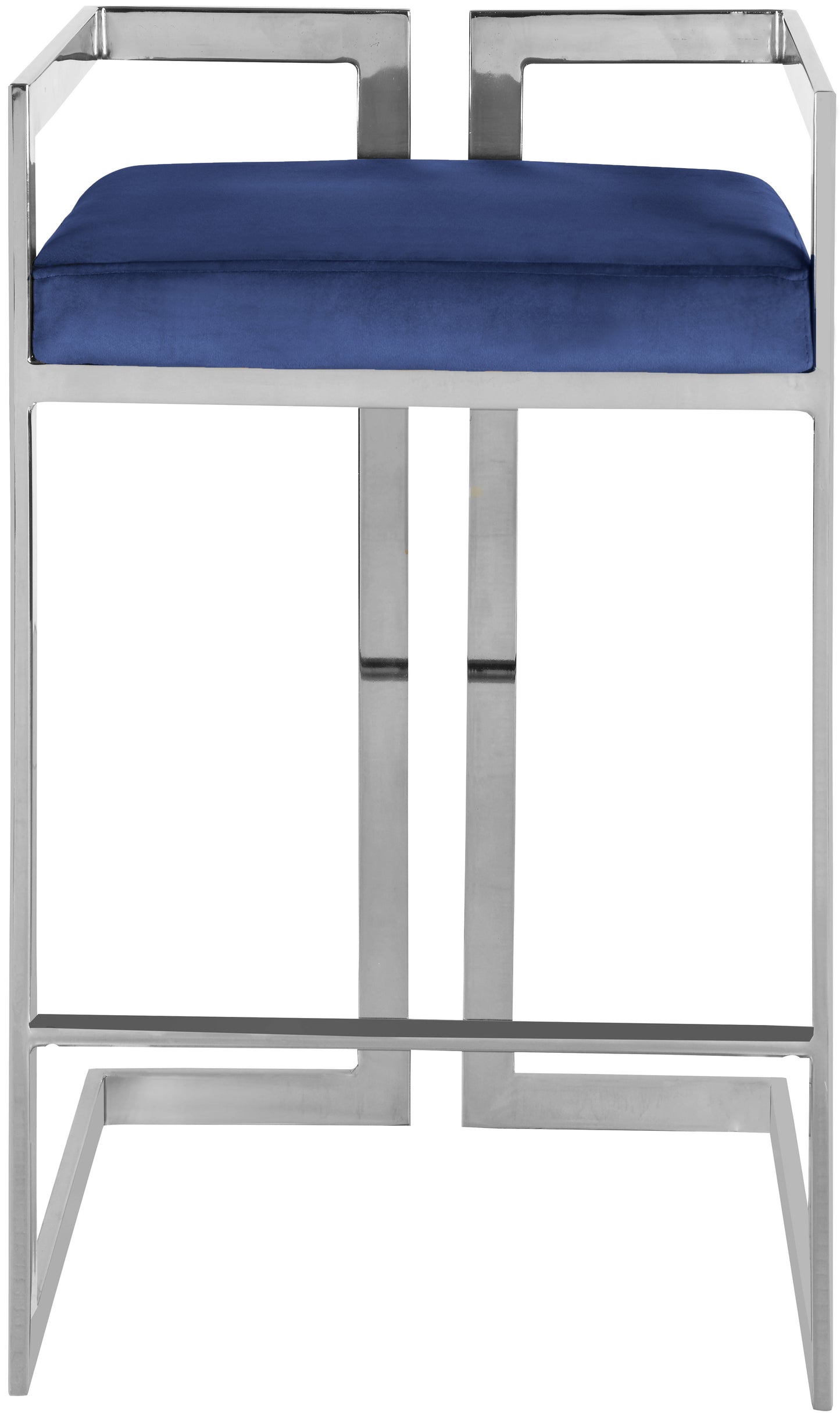 vega navy velvet stool