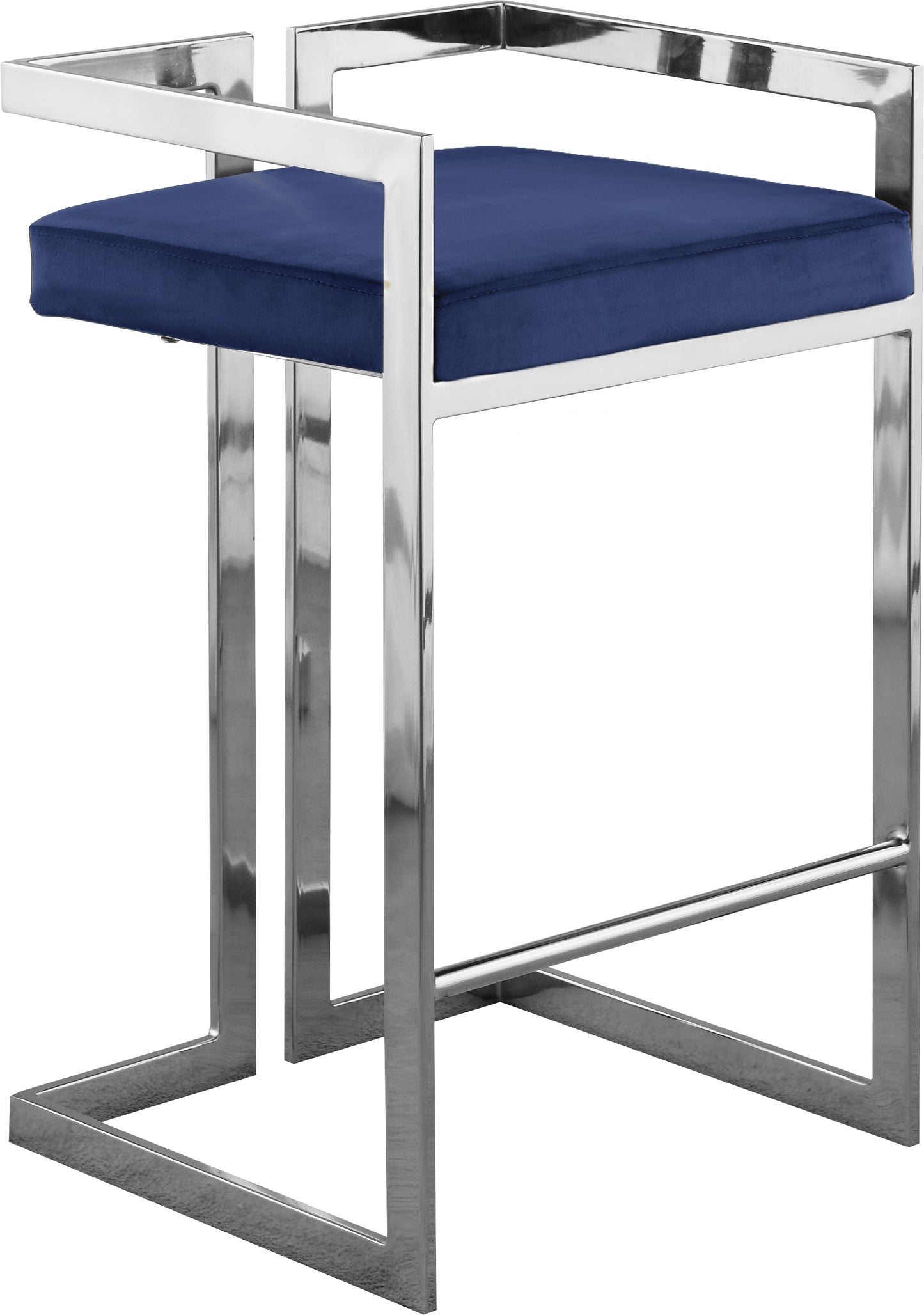 vega navy velvet stool