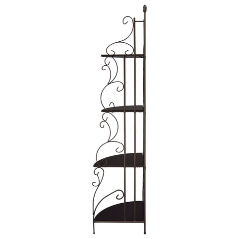 Colby 74-inch 4-shelf Corner Bookshelf Copper and CappuccinoCopper