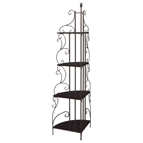 Colby 74-inch 4-shelf Corner Bookshelf Copper and CappuccinoCopper