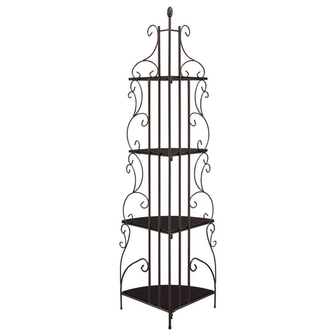 Colby 74-inch 4-shelf Corner Bookshelf Copper and CappuccinoCopper