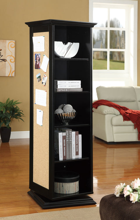 Vulcan Swivel Accent Cabinet with Cork Board BlackBlack