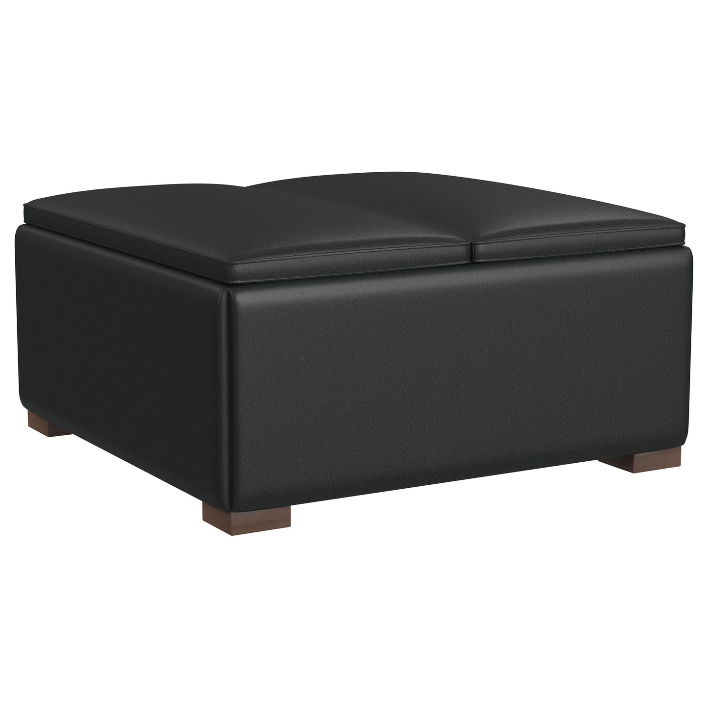 tomkins upholstered storage ottoman with tray blackblack