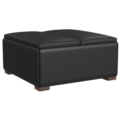 Tomkins Upholstered Storage Ottoman with Tray BlackBlack