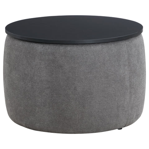 Sasha Round Upholstered Lift Top Storage Ottoman GreyGrey