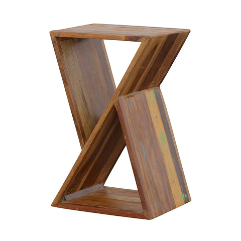 Delray Solid Reclaimed Wood Accent Side Table NaturalNatural