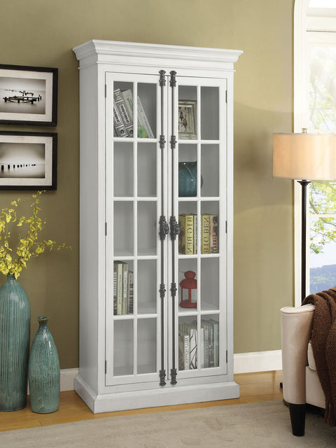 Brentwood 2-door Wood Tall Storage Cabinet Distressed WhiteDistressed White