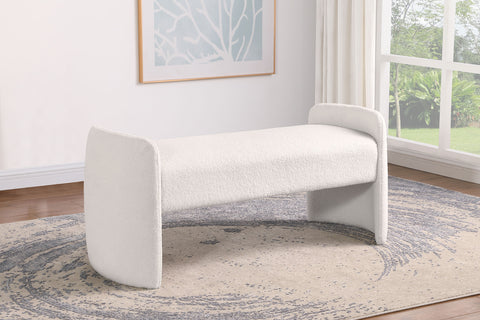 Raphael Velvet Upholstered Accent Bench IvoryIvory