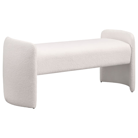 Raphael Velvet Upholstered Accent Bench IvoryIvory