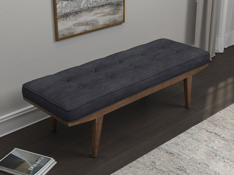 Ottilie Fabric Upholstered Tufted Accent Bench GreyGrey