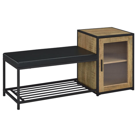 Berning Shoe Storage Entryway Bench with Cabinet Mango and Black