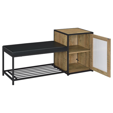Berning Shoe Storage Entryway Bench with Cabinet Mango and Black
