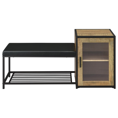 Berning Shoe Storage Entryway Bench with Cabinet Mango and Black