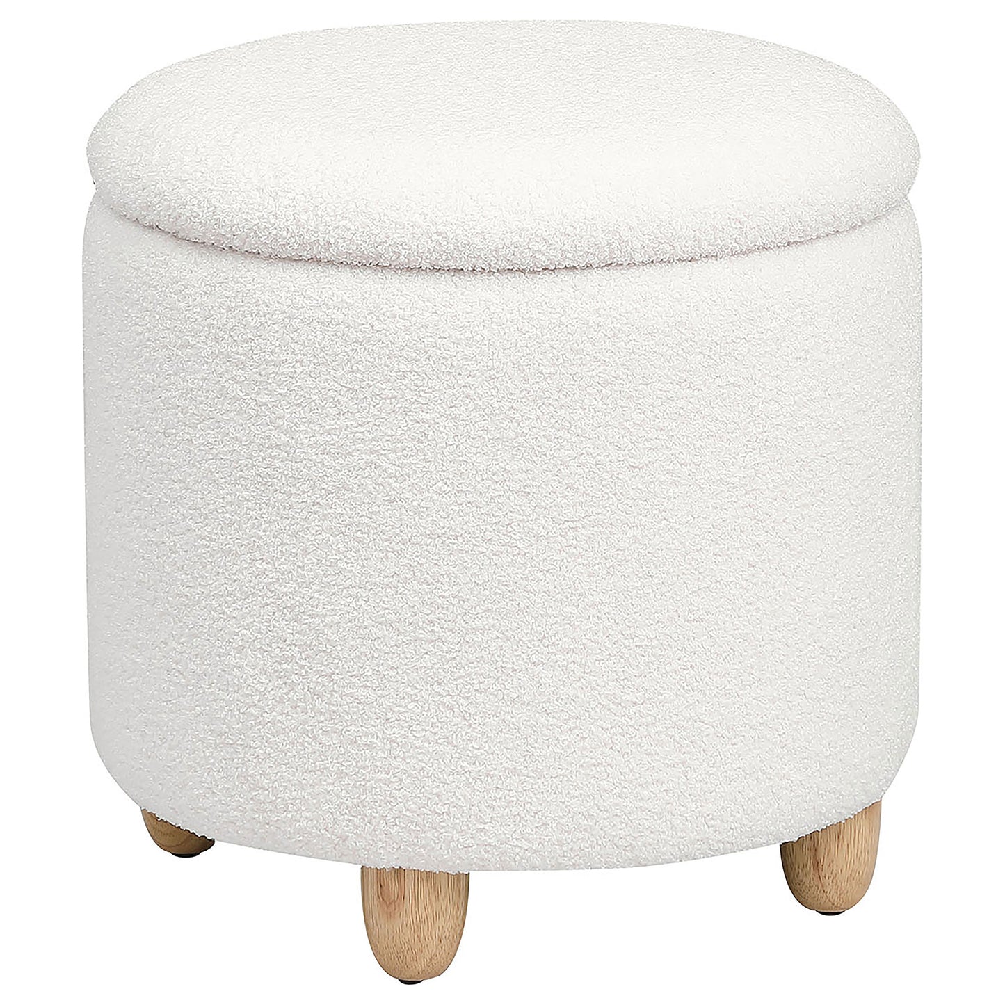 bleker faux sheepskin upholstered round storage ottoman ivorywhite