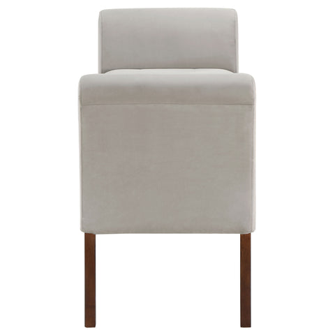 Louise Velvet Upholstered Rolled Arm Storage Bench BeigeBeige