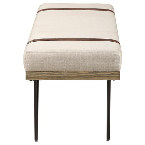 Elora Fabric Upholstered Accent Bench BeigeBeige