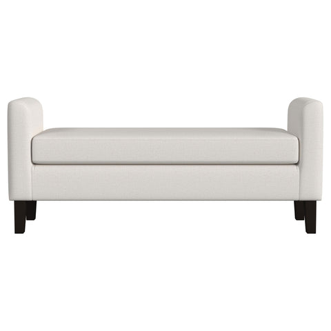 Edie Fabric Upholstered Accent Bench with Armrests VanillaVanilla