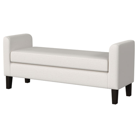 Edie Fabric Upholstered Accent Bench with Armrests VanillaVanilla