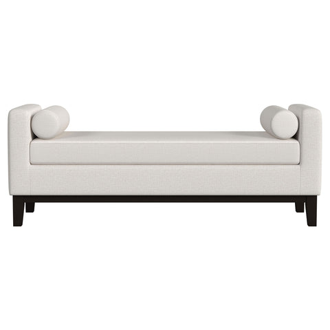 Edmund Upholstered Accent Bench with Armrests VanillaVanilla