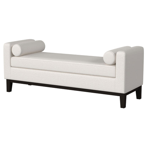 Edmund Upholstered Accent Bench with Armrests VanillaVanilla