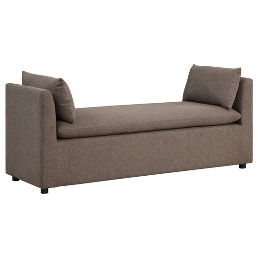 Krish Upholstered Accent Bench with Armrests BrownBrown