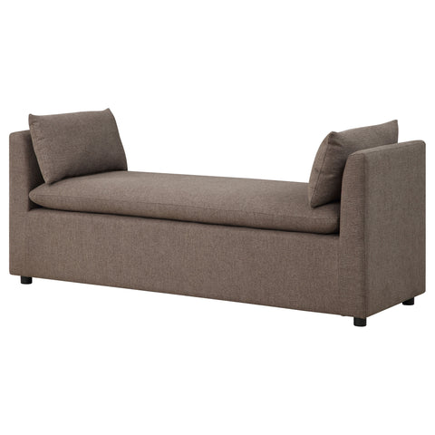 Krish Upholstered Accent Bench with Armrests BrownBrown