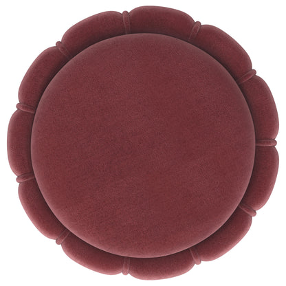 Andrea Round Upholstered Ottoman BerryBerry