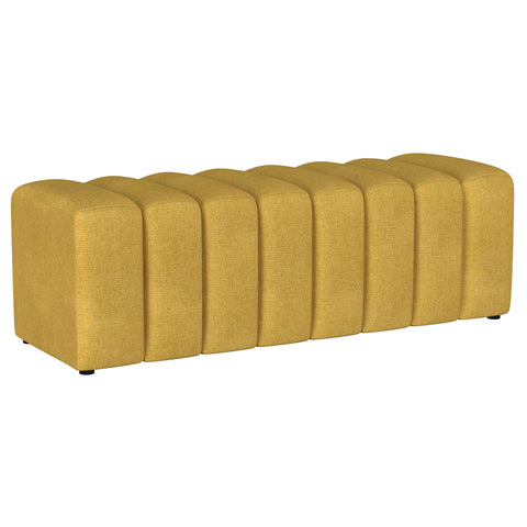 Latifa Fabric Upholstered Tufted Accent Bench Mustard YellowMustard Yellow