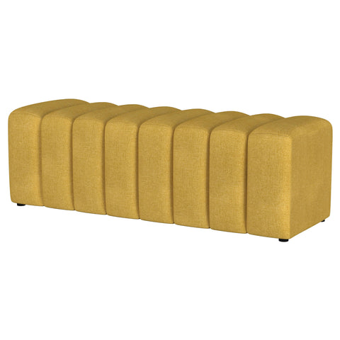 Latifa Fabric Upholstered Tufted Accent Bench Mustard YellowMustard Yellow