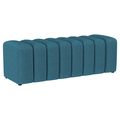 Latifa Fabric Upholstered Tufted Accent Bench Peacock BluePeacock Blue
