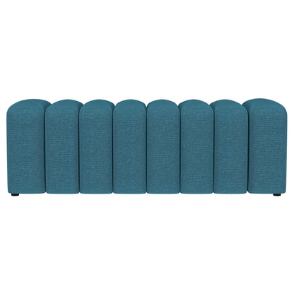 Latifa Fabric Upholstered Tufted Accent Bench Peacock BluePeacock Blue