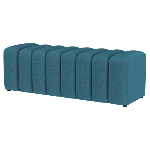 Latifa Fabric Upholstered Tufted Accent Bench Peacock BluePeacock Blue