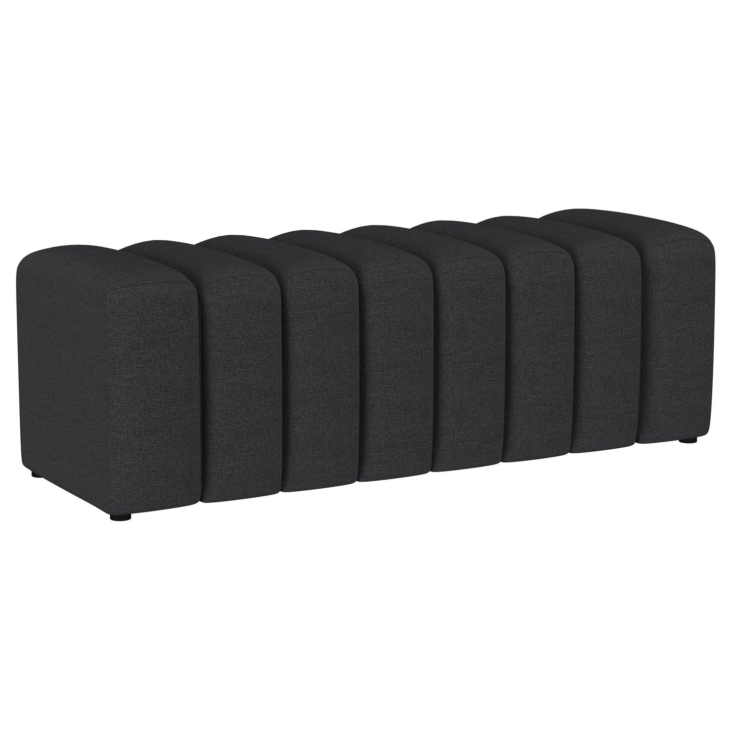 latifa fabric upholstered tufted accent bench charcoalcharcoal