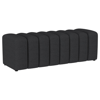 Latifa Fabric Upholstered Tufted Accent Bench CharcoalCharcoal