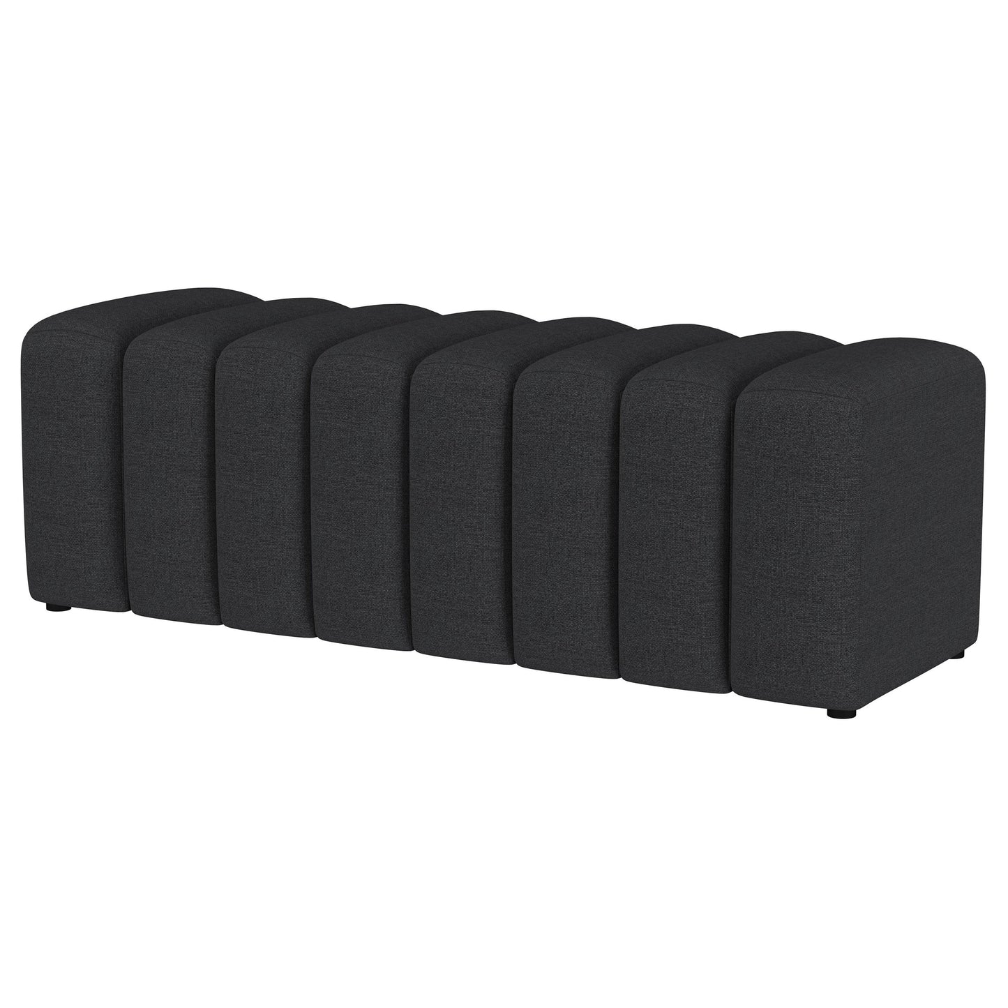 latifa fabric upholstered tufted accent bench charcoalcharcoal